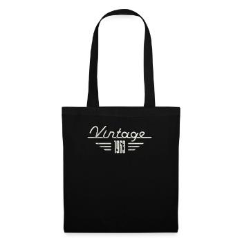 Vintage 1963 Birth Year Minimalist Birthday - Tote Bag - black - Front