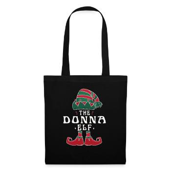 Donna Elf famille Match groupe Noël papa maman - Sac en tissu - noir - Devant