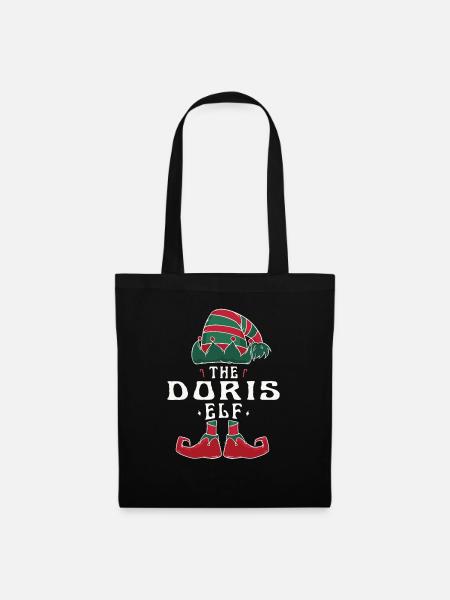 Doris Elf Familie Passende Gruppe Weihnachten Mama Papa - Stoffbeutel - Schwarz