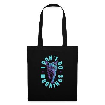 Sphynx Cat Drôle Je Ne Fais Pas De Matins - Sac en tissu - noir - Devant