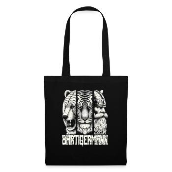 Bärtigermann Bär Tiger Mann Geschenk Bart - Stoffbeutel - Schwarz - Vorne