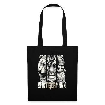 Bärtigermann Bär Tiger Mann Geschenk Bart - Stoffbeutel - Schwarz - Vorne