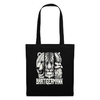 Bärtigermann Bär Tiger Mann Geschenk Bart - Stoffbeutel - Schwarz - Vorne