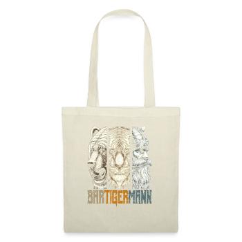Bärtigermann Bär Tiger Mann Geschenk Bart - Stoffbeutel - Natur - Vorne