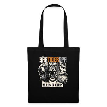 Bearded Grandpa Bear Tiger Grandpa Gift Beard Beard Bearer - Tote Bag - black - Front
