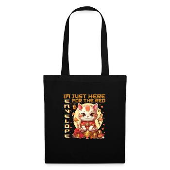 Chat porte-bonheur du Nouvel An chinois juste ici pour le - Sac en tissu - noir - Devant