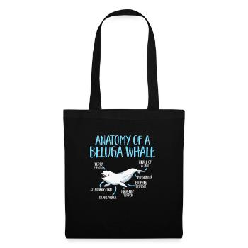 Weißwal Beluga Wal - Stoffbeutel - Schwarz - Vorne