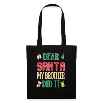 Cher Père Noël mon frère l’a fait - Noël - Sac en tissu - noir - Devant