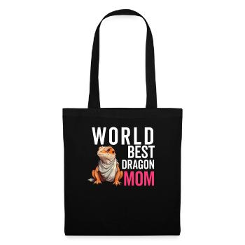 Dragon Barbu Hommes Femmes Filles Enfants Pogona Lézard - Sac en tissu - noir - Devant