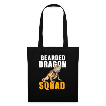 Dragon Barbu Hommes Femmes Filles Enfants Pogona Lézard - Sac en tissu - noir - Devant