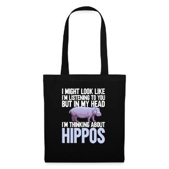 Hippopotame Hippopotame - Sac en tissu - noir - Devant