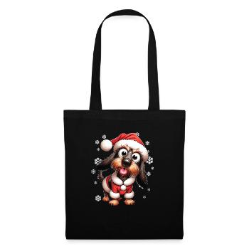 Wire-haired Dachshund Dog Christmas - Tote Bag - black - Front