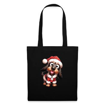 Wire-haired Dachshund Dog Christmas - Tote Bag - black - Front