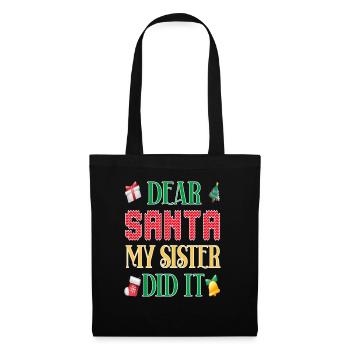 Cher Père Noël ma soeur l’a fait - Noël - Sac en tissu - noir - Devant