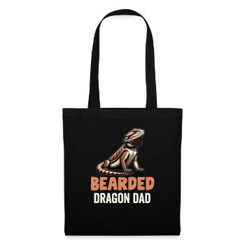 Dragon Barbu Hommes Femmes Filles Enfants Pogona Lézard - Sac en tissu - noir - Devant