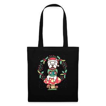West Highland White Terrier Dog Christmas Wreath - Tote Bag - black - Front
