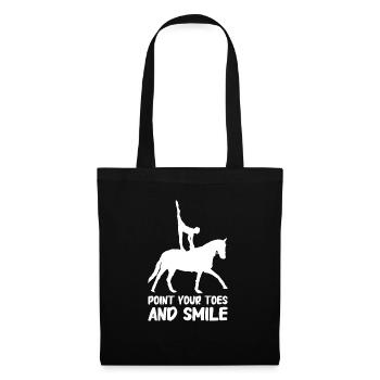 Voltige, équitation, dressage - Sac en tissu - noir - Devant