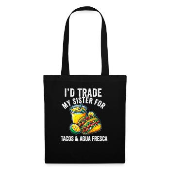 Tacos & Agua Fresca Fun Amateur de cuisine mexicaine Comida - Sac en tissu - noir - Devant