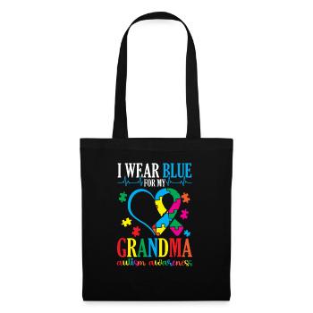 "I'm wearing blue for my grandma" support them - Tote Bag - black - Front