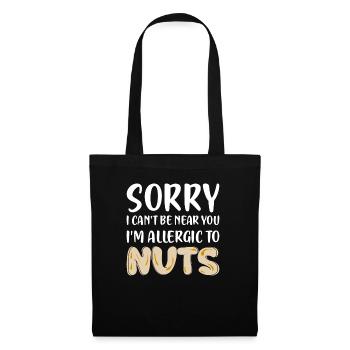 Désolé, je ne peux pas être près de vous, je suis allergique aux noix Noix - Sac en tissu - noir - Devant