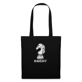 Chevalier Pièce D’échecs Club Jeu Plateau Drôle - Sac en tissu - noir - Devant
