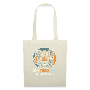 BärtigerOpa Bär Tiger Opa Geschenk Bart Bartträger - Stoffbeutel - Natur - Vorne