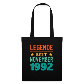 November 1992 Legende seit 31 Jahren Mann Frau - Stoffbeutel - Schwarz - Vorne
