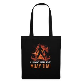 Muay Thai Boxen Kampfsport Kampfkünstler MMA - Stoffbeutel - Schwarz - Vorne