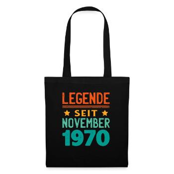 November 1970 Legende seit 53 Jahren Mann Frau - Stoffbeutel - Schwarz - Vorne