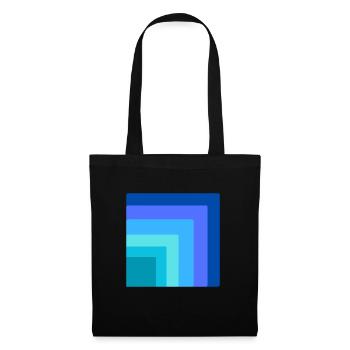 Carrés à l’intérieur d’un carré - Sac en tissu - noir - Devant