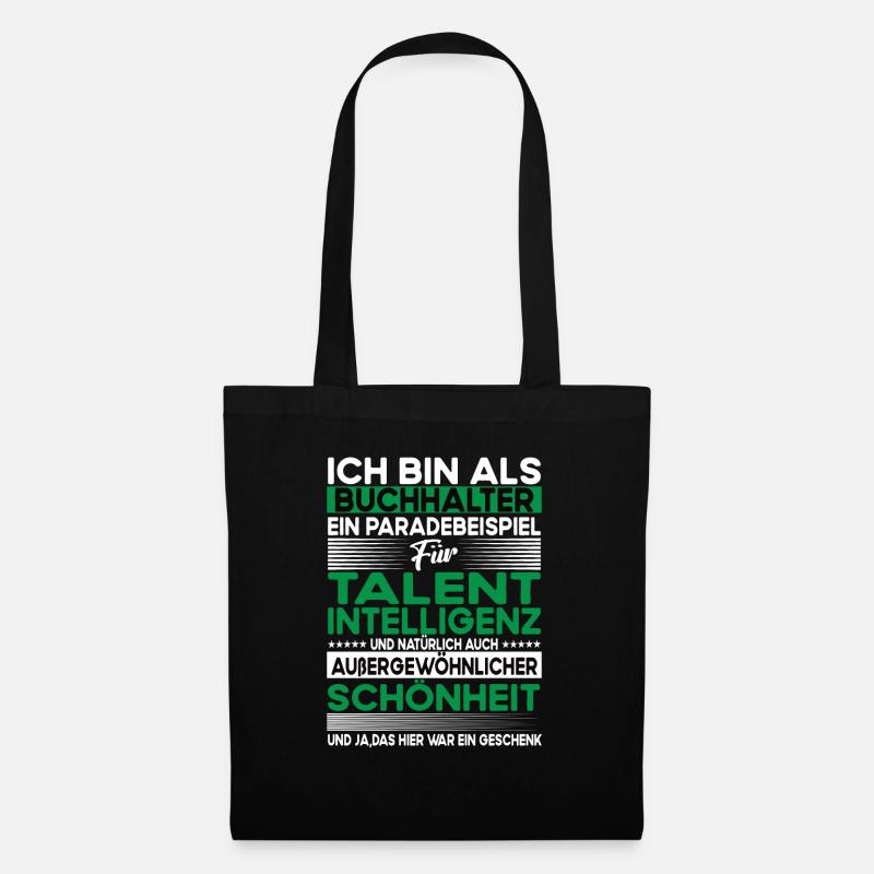 Buchhalter Bescheiden - Lustiger Spruch - Stoffbeutel - Schwarz