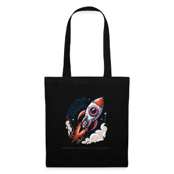 Cartoon Rocket - Début de l’aventure - Sac en tissu - noir - Devant