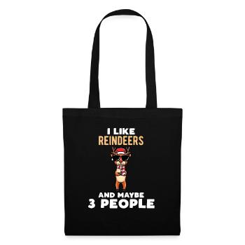 I like reindeer and maybe 3 people - Tote Bag - black - Front