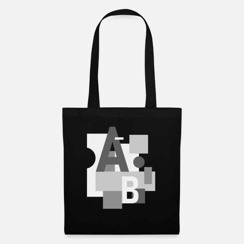 Abstract image with letters A and B - Tote Bag - black