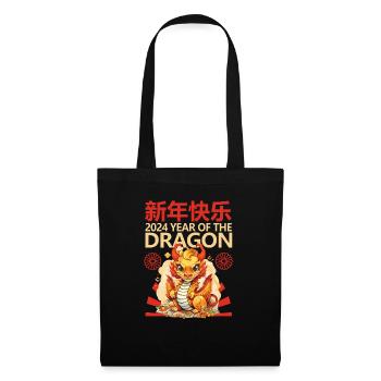 Year Of The Dragon Happy Chinese New Year 2024 - Stoffbeutel - Schwarz - Vorne
