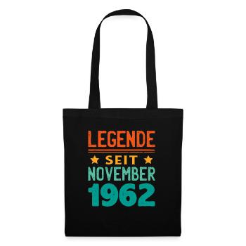 November 1962 Legende seit 61 Jahren Mann Frau - Stoffbeutel - Schwarz - Vorne