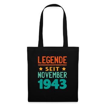 November 1943 Legende seit 80 Jahren Mann Frau - Stoffbeutel - Schwarz - Vorne