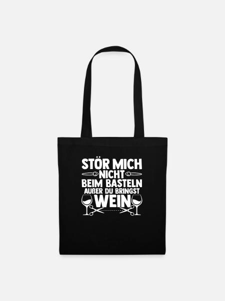 Bastler Wein Basteln - Stoffbeutel - Schwarz