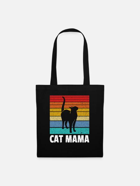 Katzenmama - Stoffbeutel - Schwarz