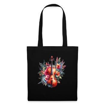 Violon classique dans le style aquarelle - Sac en tissu - noir - Devant