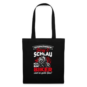Motorradfahrer Natur Biker Mofa Motorrad Liebhaber - Stoffbeutel - Schwarz - Vorne