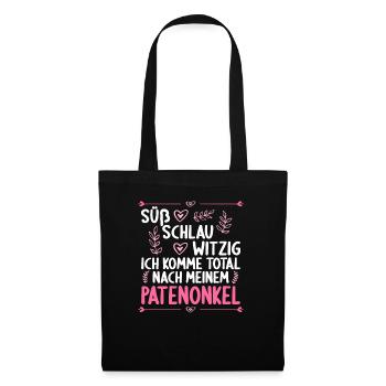 Ich komme total nach meinem Patenonkel Patenkind - Stoffbeutel - Schwarz - Vorne