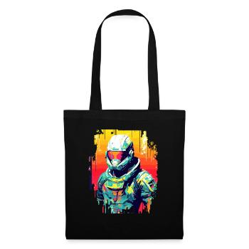 Homme Avec Casque Personnage De Jeu Vidéo Futuriste - Sac en tissu - noir - Devant