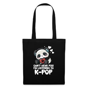 Je ne t’entends pas, j’écoute des produits Kpop - Sac en tissu - noir - Devant