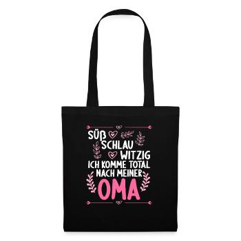 Ich komme total nach meiner Oma Enkelin Enkel - Stoffbeutel - Schwarz - Vorne
