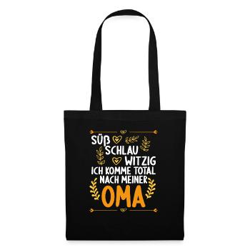 Ich komme total nach meiner Oma Enkelin Enkel - Stoffbeutel - Schwarz - Vorne