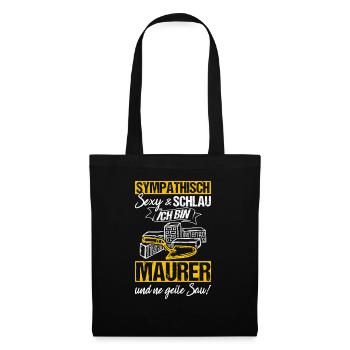 Maurer Job Maurermeister Geschenk Meister Handwerk - Stoffbeutel - Schwarz - Vorne