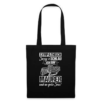 Maurer Job Maurermeister Meister Handwerker Maurer - Stoffbeutel - Schwarz - Vorne