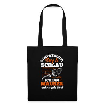 Maurer Job Maurermeister Geschenk Handwerker Beruf - Stoffbeutel - Schwarz - Vorne