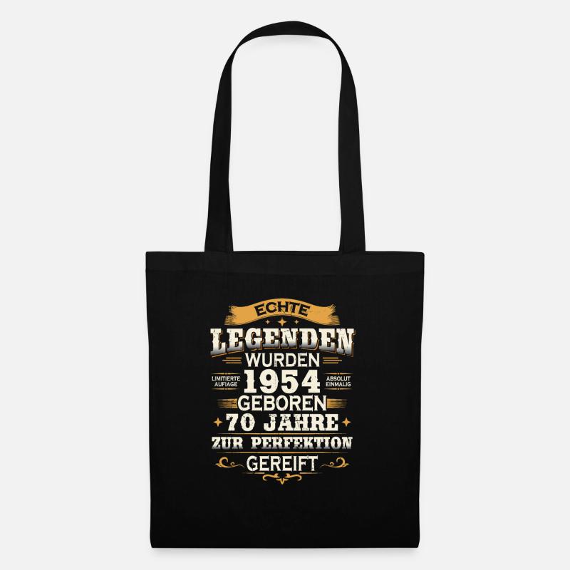 Legenden Geboren 1954, 70 Jahre Geburtstag - Stoffbeutel - Schwarz